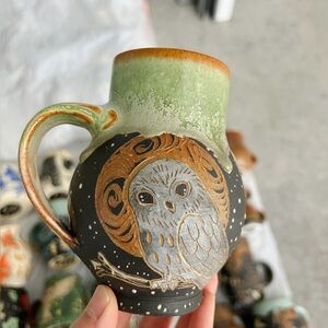 Pitch Pine Pottery snowy owls mug